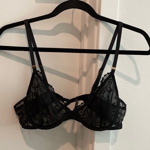 Aerie Unlined Black Lace Bra